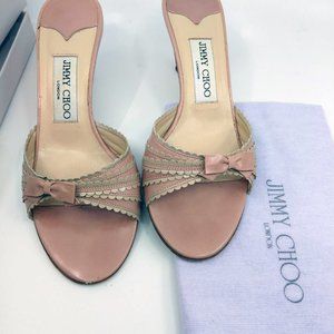 JIMMY CHOO POWDER-BONE OPEN TOE SHOE EU SIZE 37 US 7